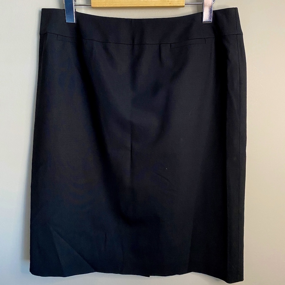 Talbots Women's Black Wool 1/4 Zip Up Midi Skirt Size‎ 12